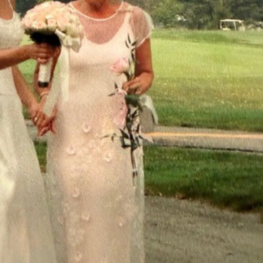 Carol Peretz Pale Peach Pink Gown